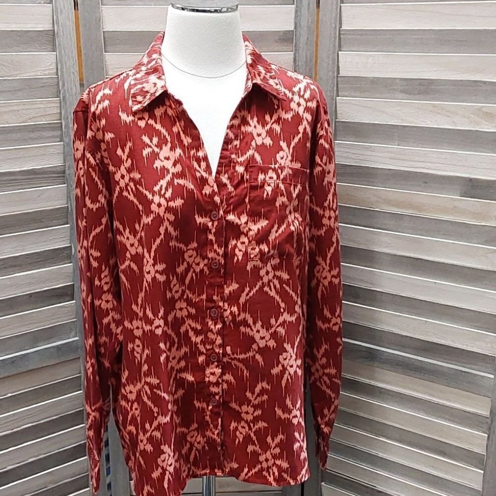 Women's Long Sleeve Button-Down Shirt | Knox Rose | Large